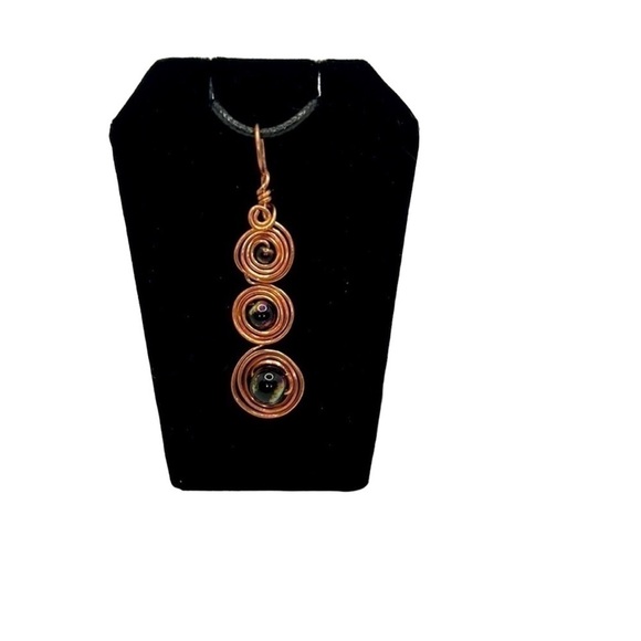Necklace Handmade Wrapped Copper Pendant - Picture 1 of 3